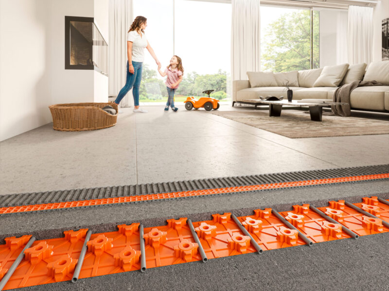 Kombination Aus Energiesparender Fußbodenheizung Und Wärmepumpe